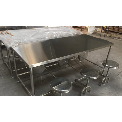 Stainless Steel 6 Seater Ss Folding Canteen - Color: Silver