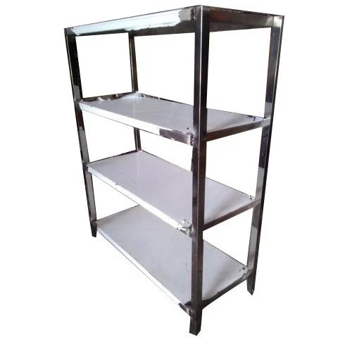 4 Shelves Stainless Steel Racks - Color: Silver