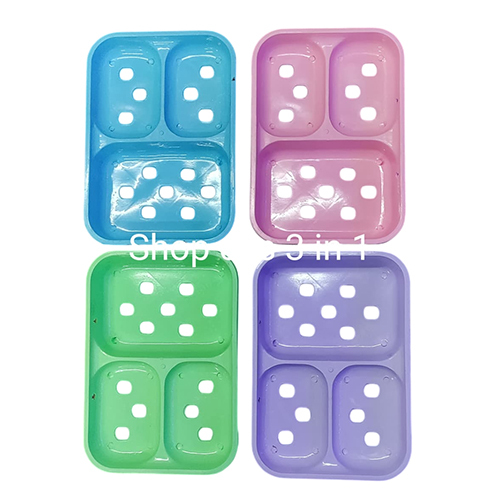 3 In 1 Plastic Soap Case - Color: Multicolor