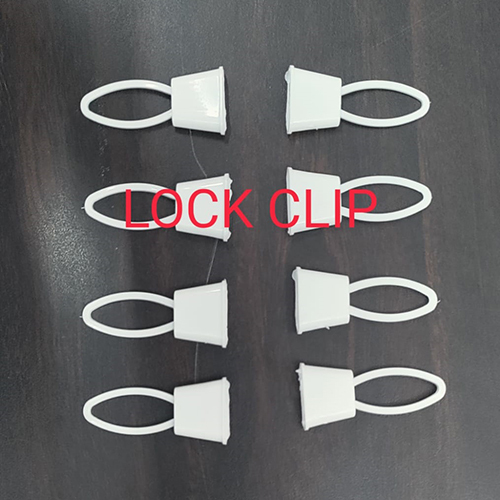 White Plasic Lock Clip - Material: Plastic