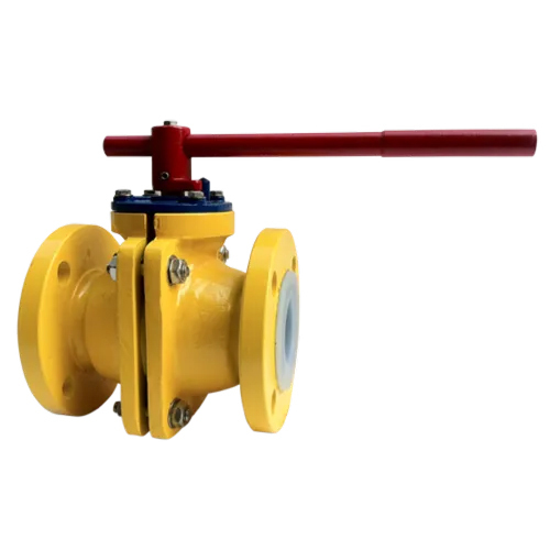 Pfa Lined Ball Valve - Color: Yellow