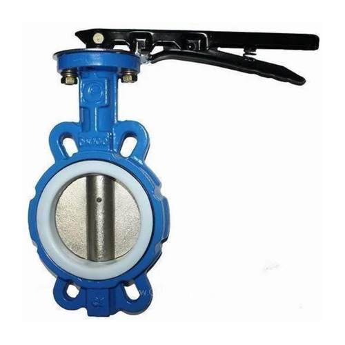 Fep Lined Butterfly Valve - Color: Blue