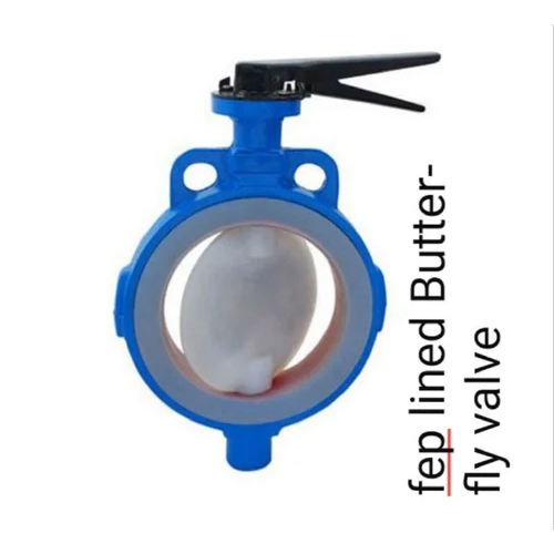 Fep Lined Butterfly Valve - Material: Cast Iron