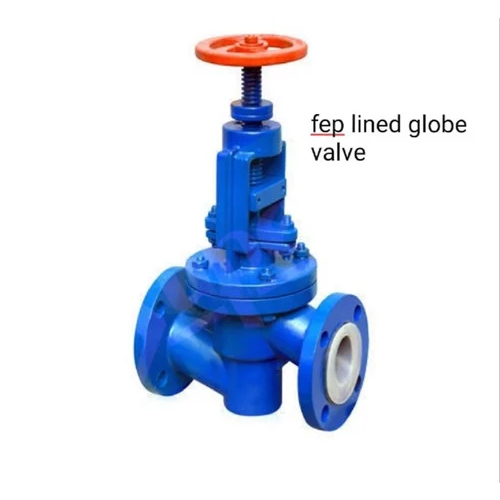 Fep Lined Globe Valve - Color: Blue