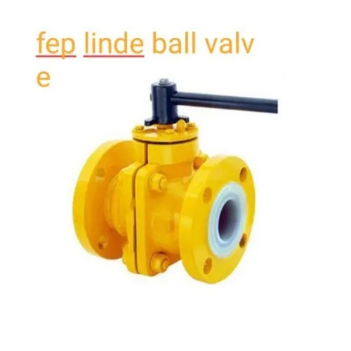 Fep Lined Ball Valve - Color: Yellow