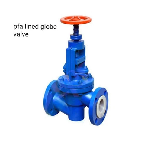 Pfa Lined Globe Valve - Color: Blue