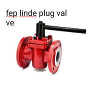 Cast Steel Fep Lined Plug Valve - Color: Red