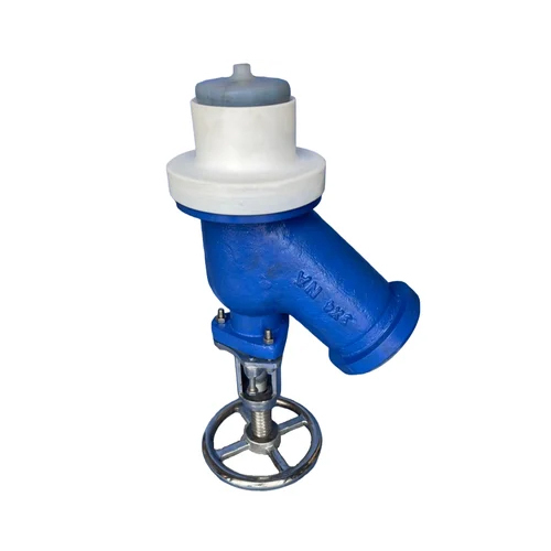 Ptfe Flush Bottom Valve - Color: Blue