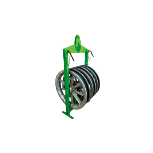 Three Sheave Aerial Roller - Mild Steel, Custom Size, Silver and Green | Corrosion Resistant, Easy Operation, Versatile for Various Conductors