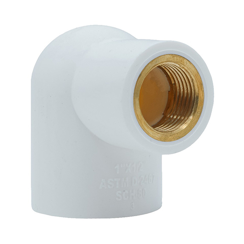 Reduce Brass Elbow - Color: White