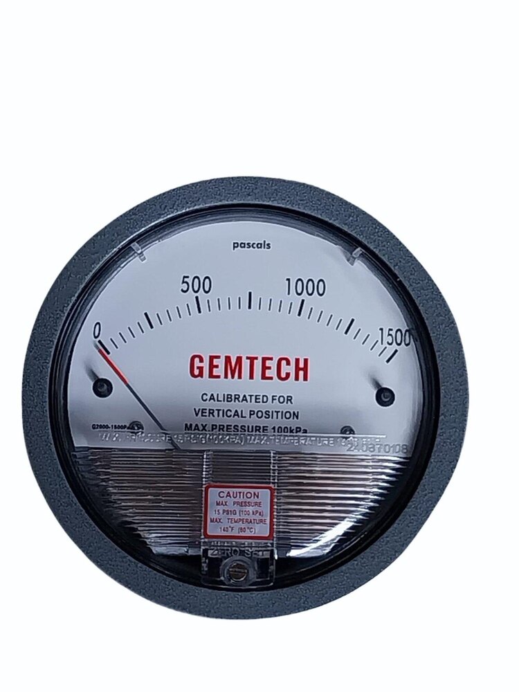 Model G2000-1500pa Gemtech Differential Pressure Gauge Range 1500 Pa