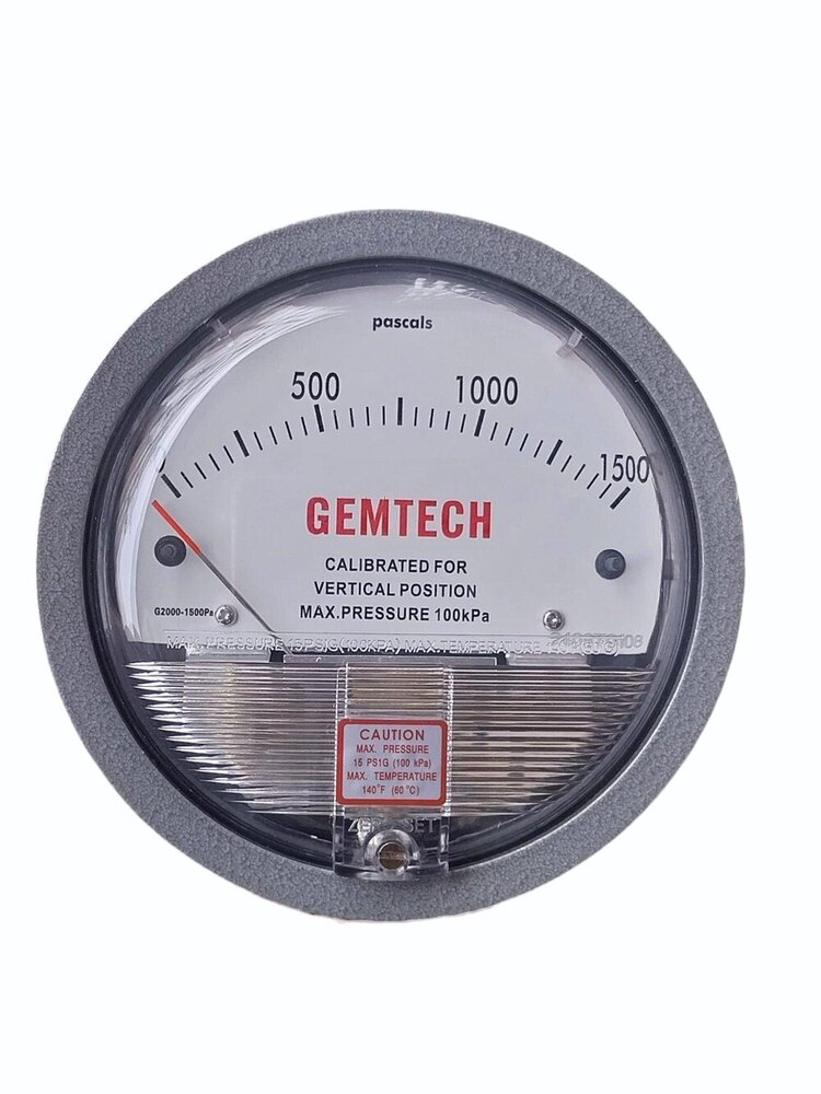 Model G2000-1500pa Gemtech Differential Pressure Gauge Range 1500 Pa