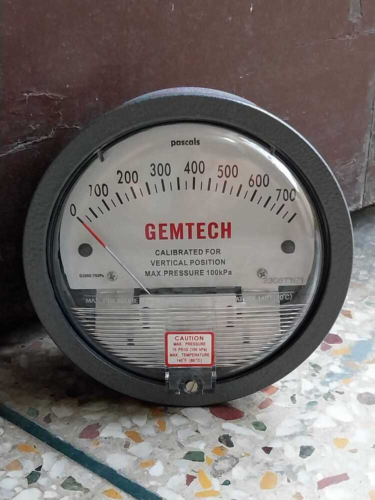 Gemtech Series G2000-750pa Differential Pressure Gauge Range 750 Pa