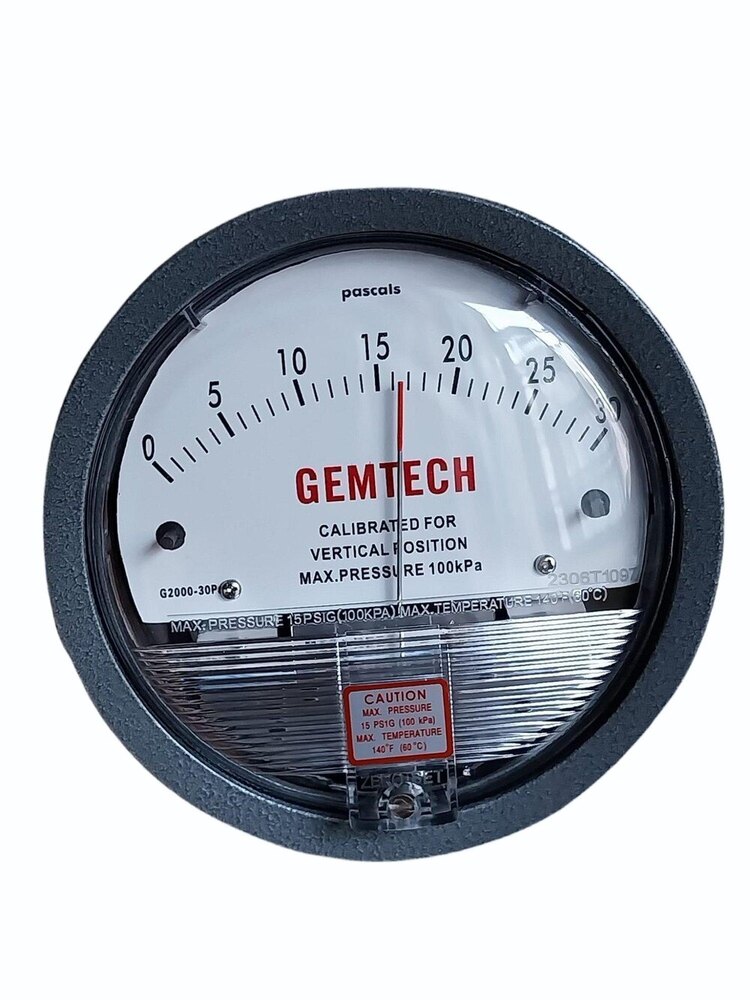 Model G2000-30pa Gemtech Differential Pressure Gauge Range 30 Pa