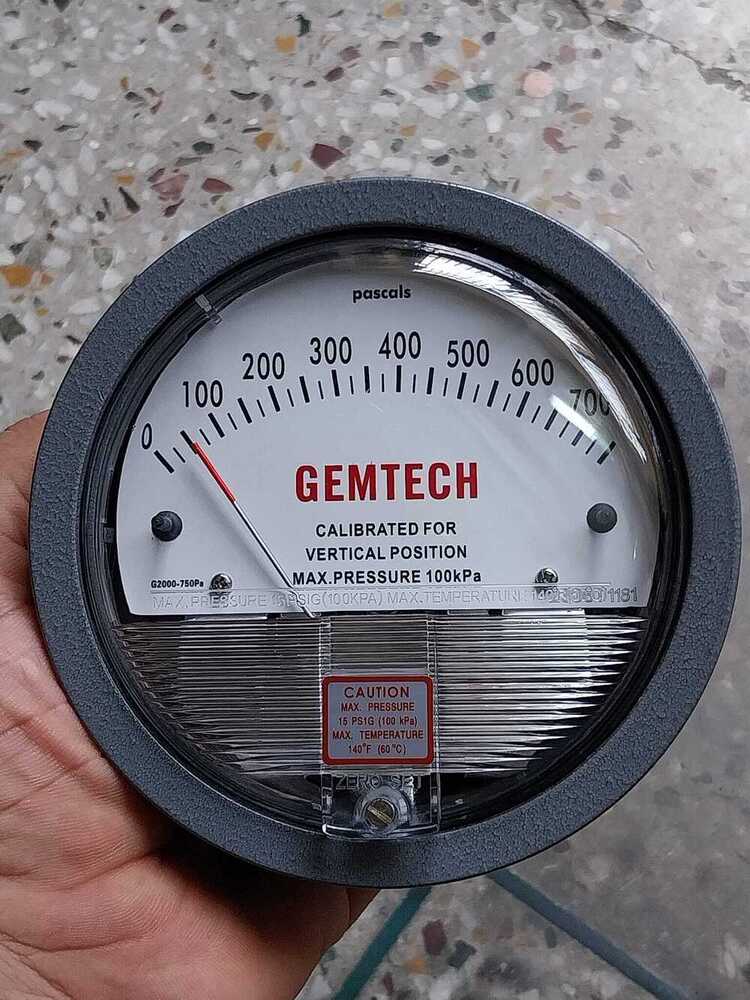 Model G2000-750PA GEMTECH Differential Pressure Gauge Range 750 PA