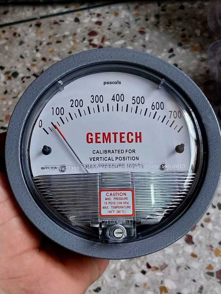 Model G2000-750PA GEMTECH Differential Pressure Gauge Range 750 PA