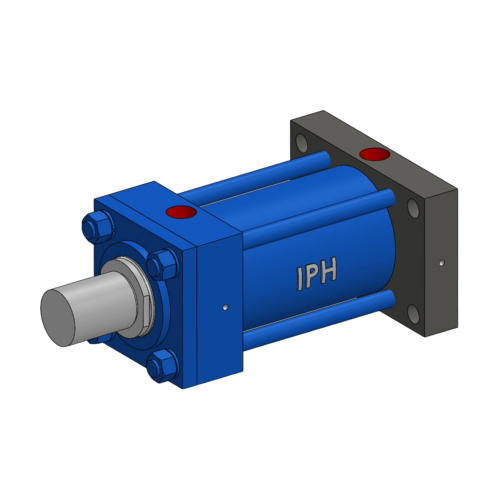 125-90-125-Me6-Iph2 Rectangular Hydraulic Cylinder - Color: Blue