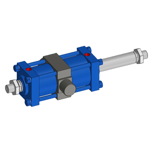 Cstm-200-90-300-Mt4 Custom Design Hydraulic Cylinder - Color: Blue