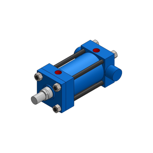 Iph Series 2 Rectangular Mt2 Rear Rectangular Trunnion Hydraulic Cylinder - Color: Blue