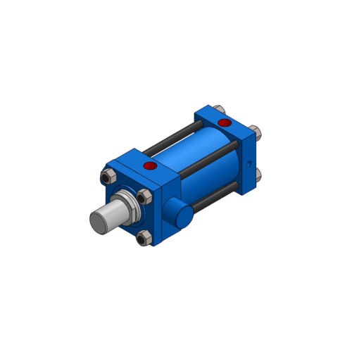 Iph Series 2 Rectangular Mt1 Front Rectangular Trunnion Hydraulic Cylinder - Color: Blue