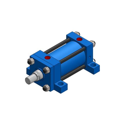 Iph Series 2 Rectangular Ms2 Side Lugs-2 Hydraulic Cylinder - Color: Blue