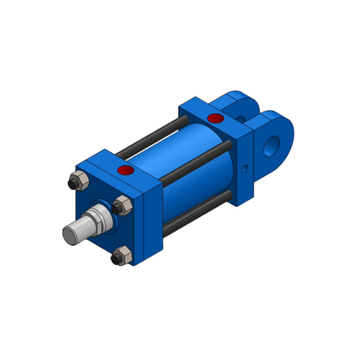 Iph Series 2 Rectangular Mp1 Cap Fixed Clevis Hydraulic Cylinder - Color: Blue
