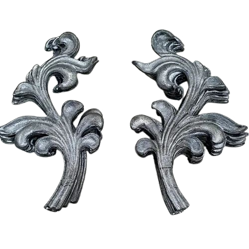 Iron Leaf Forged Rail Head - Color: Gray