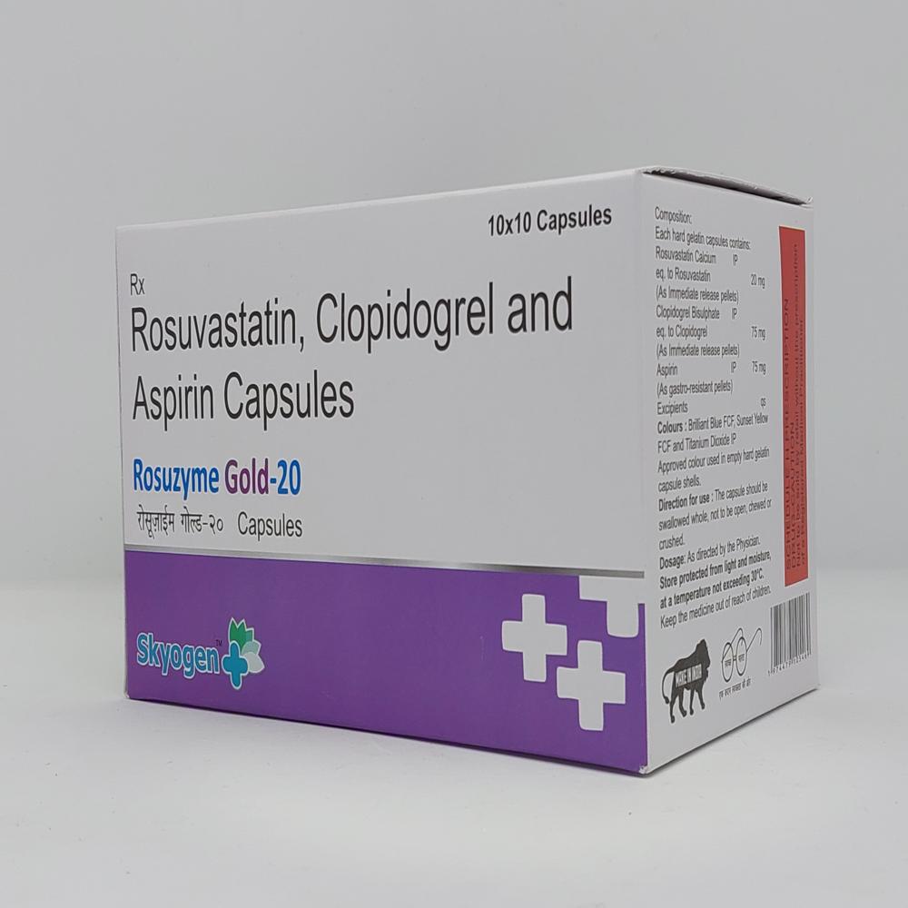 Rosuvastatin 20 Mg, Clopidogrel 75 MG, Aspirin75 Mg Capsules