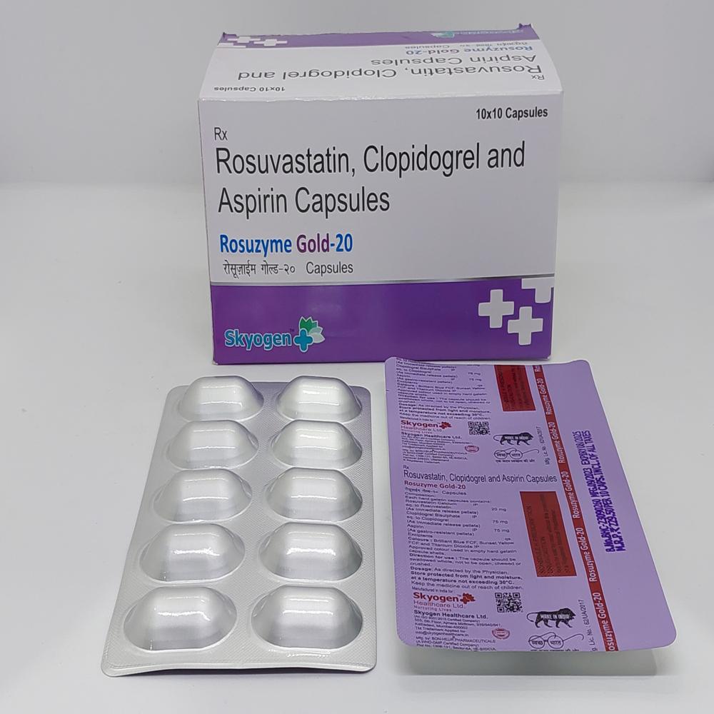 Rosuvastatin 20 Mg, Clopidogrel 75 MG, Aspirin75 Mg Capsules