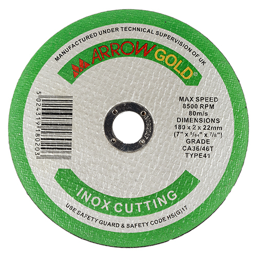 180X2X22Mm Arrow Gold Cutting Wheel - Color: Grey