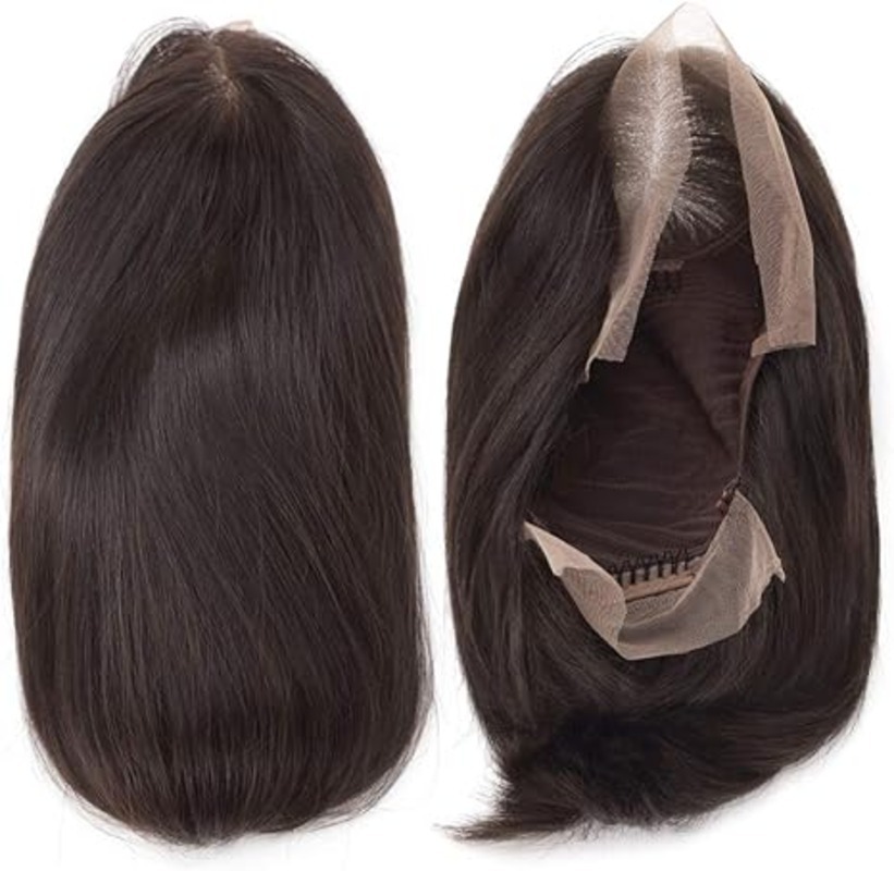 100% Virgin Human Hair Short Straight Lace Front Bob Wig ( 12 Inch )