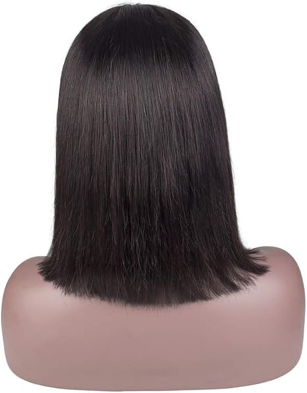 100% Virgin Human Hair Short Straight Lace Front Bob Wig ( 12 Inch )