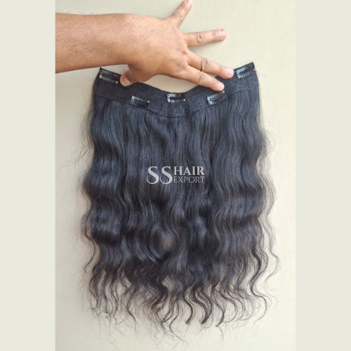 Single Piece Clip Hair Extensions Straight Real Human Hair 18inch for short hair