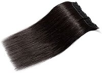 Premium Remy Hair  5 Clips Human Hair Extension for Women and Girls (Black, 18 Inch)