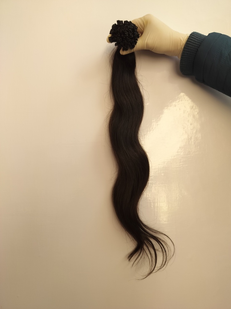 Raw Unprocessed Natural Black U Tips Human Hair Extensions