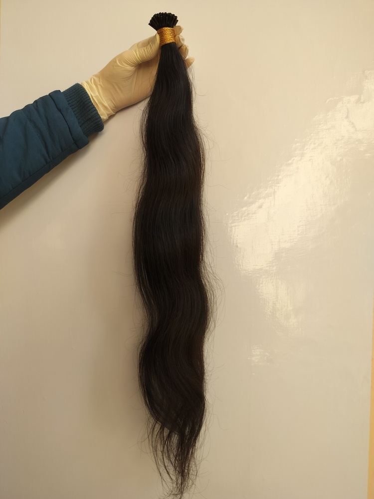 Raw Unprocessed Natural Black U Tips Human Hair Extensions