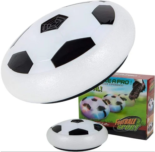 Air Power Soccer Football Hover Disc Toy With Foam Bumpers And Light-Up Led - Color: Multicolor
