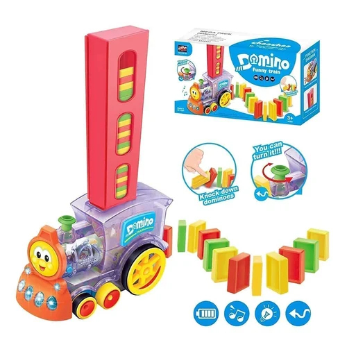 Domino Train Blocks Set Toy - Color: Milticolor