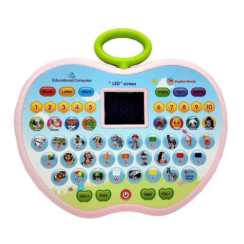Apple Shape Educational Mini Computer Laptop Toy for Kids LED Display