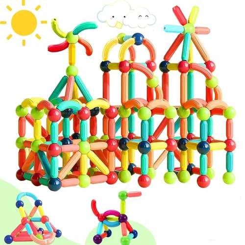 Magnetic Building Sticks Blocks Kids Toys - Age Group: 4-6 Yrs