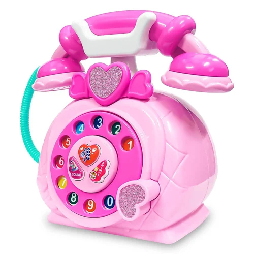 Classic Dial Receiver Simulation Telephone Toy For Kids - Color: Multicolor