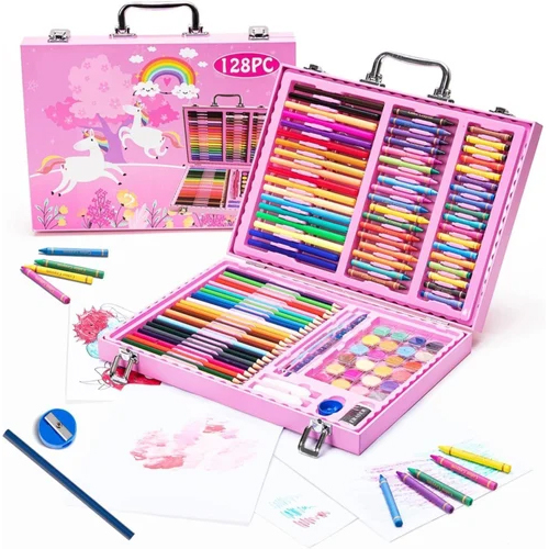128 Pieces Drawing Kit For Kids Coloring Set With Watercolor - Feature: Durability