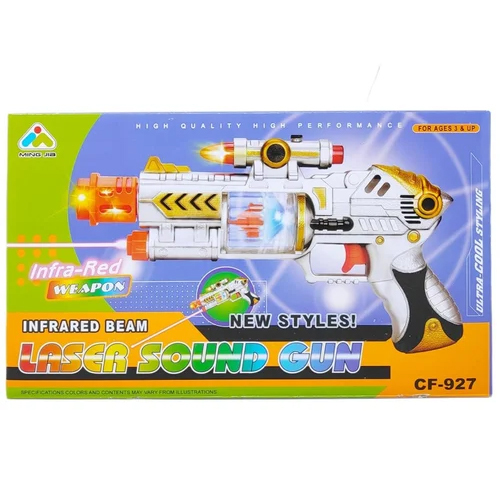 Battery Operated Laser Sound Gun With Music And Flashing Lights - Color: Milticolor