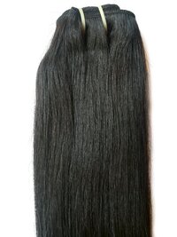 Natural Black Color Straight Weft Hair Bundle Temple Remy  Human Hair Extensions