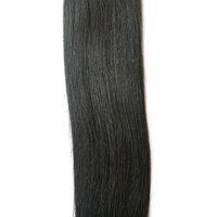 Natural Black Color Straight Weft Hair Bundle Temple Remy  Human Hair Extensions