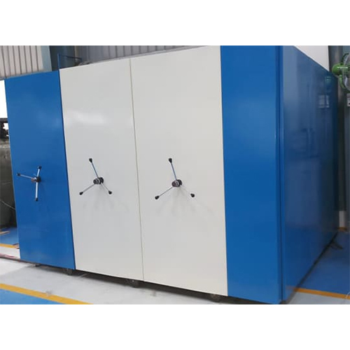Manual Mobile Compactor Storage Systems - Color: Blue And White