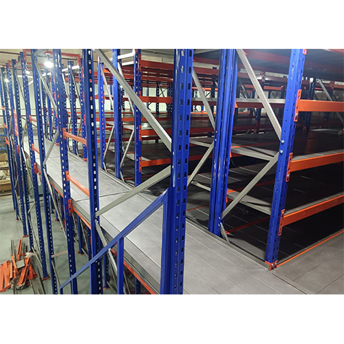 Industrial Multi Tier Racks - Color: Orange & Blue