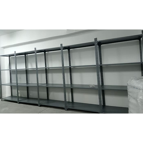 Industrial Slotted Angle Racks - Mild Steel, Standard Size, Grey | Ideal For Industrial Usage, Rectangle Shape Design