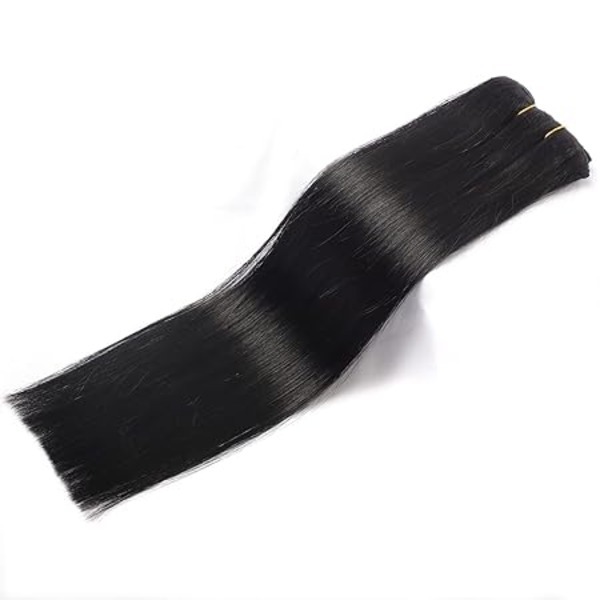 100% Ciuticle Aligned Human Hair Extension CLIP -IN Hair 7Piece Clip Set  for Women Indian Hair (24 Inch, Black)