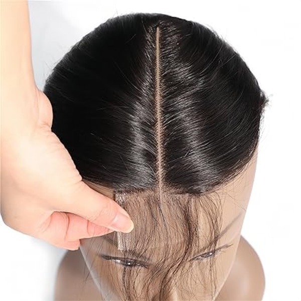 Brazilian 2x6 Lace Closure Straight 100% Remy Human Hair Middle T Part  Lace Closure Natural Black (8inch)